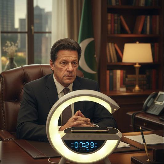 BT-3401 LED Wireless Charging Bluetooth Speaker with Digital Clock, RGB Night Light, Alarm, and Fast Wireless Phone Charger – Smart Multifunctional Table Lamp Speaker