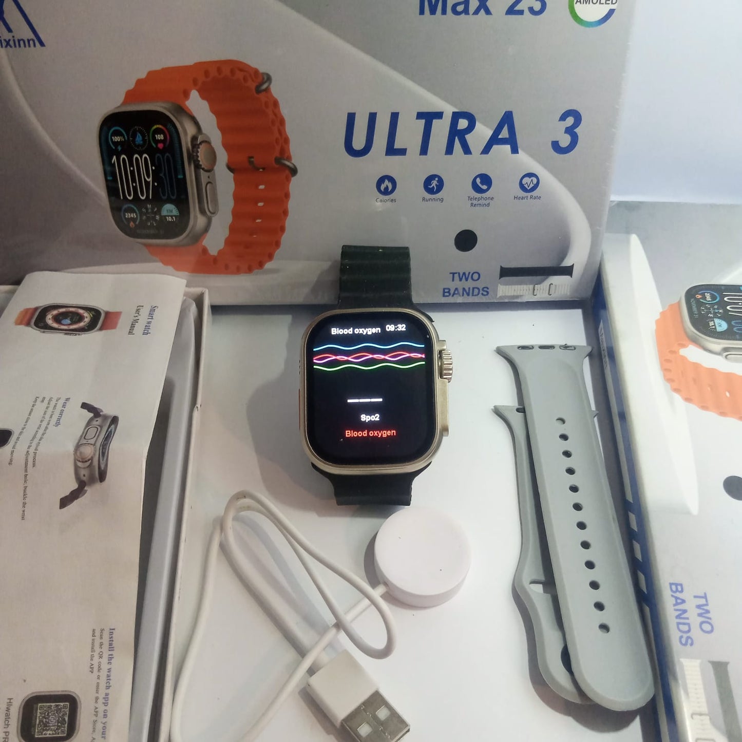Ultra 3 Max23 Smartwatch with Two Bands | Best Fitness & Bluetooth Calling Watch 2025