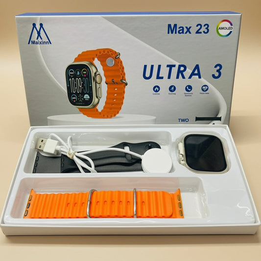 Ultra 3 Max23 Smartwatch with Two Bands | Best Fitness & Bluetooth Calling Watch 2025